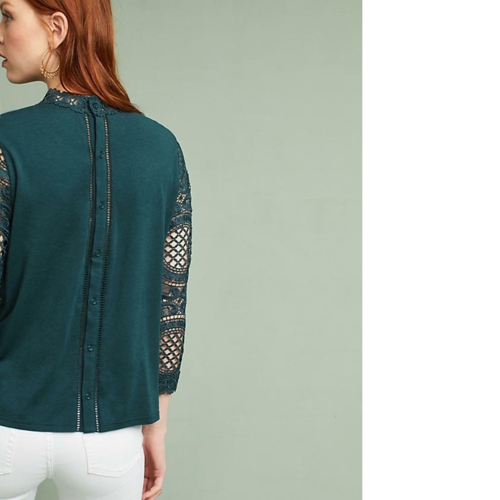NEW Anthropologie Laced Medallion Top - Picture 4 of 4